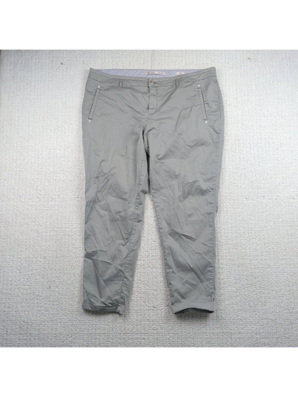 Rosner Mira Easy Cropped Mono Elastic Light Gray Outdoor Hike Pants Wom Sz 16